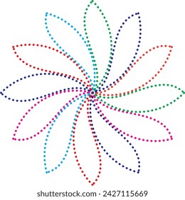 One flower from colored leaves