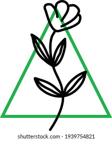 One flower, illustration, vector on a white background