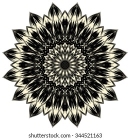 One flower isolated on white background. Well implemented. Vector.