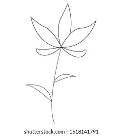 One flower on white background for invitations, postcards,icons,gift packages.
