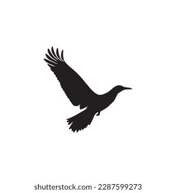 Una silueta de pájaro volador, arte vectorial.