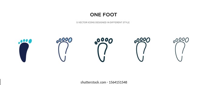 one foot icon in different style vector illustration. two colored and black one foot vector icons designed in filled, outline, line and stroke style can be used for web, mobile, ui
