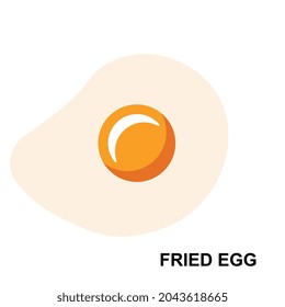 Eine Ikone aus gebratenem Ei. Omelettsymbol, Frühstückszeichen, Omelett-Silhouette, Morgenmenü, Vektorgrafik