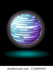 One futuristic planet in the dark