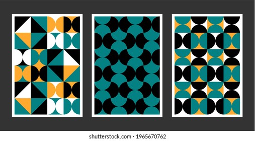 one geometric bundle full color background with memphis bauhaus style can be applied to book covers, banners and others