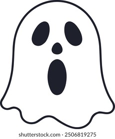 One Ghost Vector Silhouette Illustration