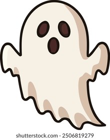 One Ghost Vector Silhouette Illustration