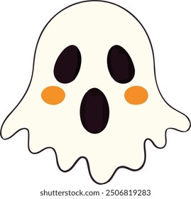 One Ghost Vector Silhouette Illustration