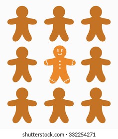 The One Gingerbread Man. Vector Illustration