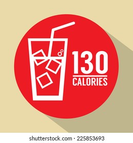 One Glass Of Cola 130 Calories Symbol Vector Illustration