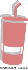 One glass of pink water on a white background.