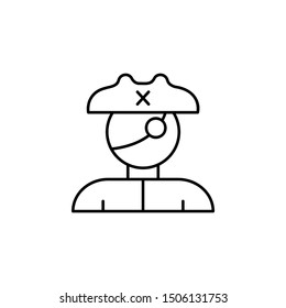 One glass, pirate icon. Element of pirate thin line icon