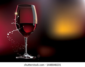 one glass of wine on the table