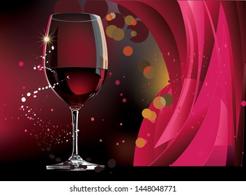 one glass of wine on the table