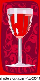 One glass of wine, vector illustration