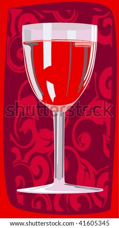 One glass of wine, vector illustration