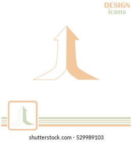 One goal. The two arrows are connected in one direction up. Vector illustration.