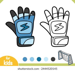 One Goalkeeper Glove, Coloring book for children, sport equipment