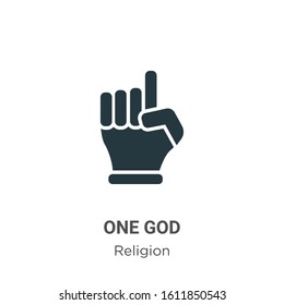 One god glyph icon vector on white background. Flat vector one god icon symbol sign from modern religion collection for mobile concept and web apps design.