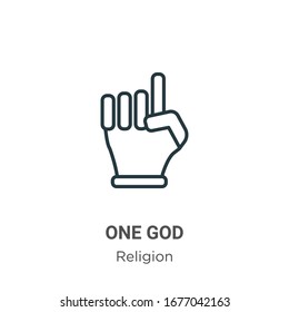 Icono vectorial de un contorno de Dios. Línea fina negra un icono de dios, vector plano ilustración de elemento simple de la religión editable concepto de trazo aislado sobre fondo blanco