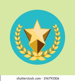 one golden star and golden grains crown icon