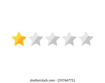 One Golden Stars With Four Not Active. Rating Button. Customer Product Rating Review Icon. Vector Illustration. Assessment For Web Sites And Apps. 