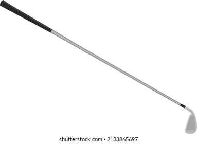 One golf club, illustration, vector on a white background.