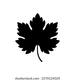 One grape leaf vector silhouette icon flat illustration design.