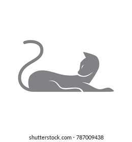 One gray cat logo