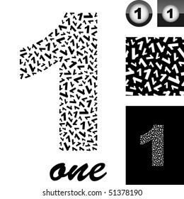 "One". Great vector set for design.