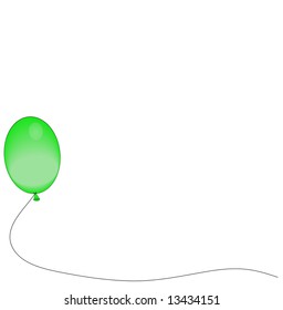 un globo verde que parcialmente desinflado - vector