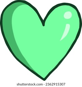 one green heart sign element editable vector