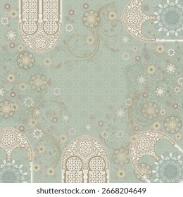 um estilo floral padrão verde