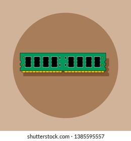One green RAM on brown background