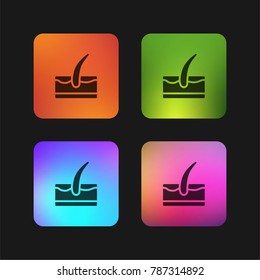 One Hair four color gradient app icon design