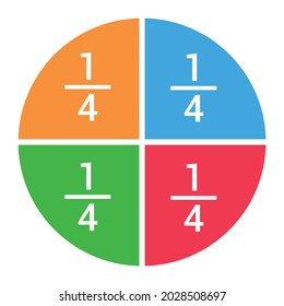 one half fraction circle with fraction number