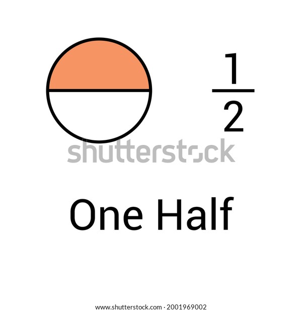 One Half Fraction Shape Math Stock Vector (Royalty Free) 2001969002