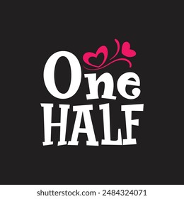 One half funny vector design
