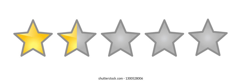 one and a half stars, rating concept 