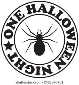ONE HALLOWEEN NIGHT t shirt design, vector file