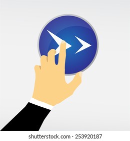 One hand click foreword to speed play.