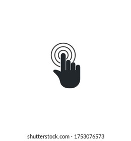 One hand click vector icon illustration design