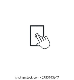 One hand click vector icon illustration design 