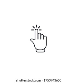 One hand click vector icon illustration design 