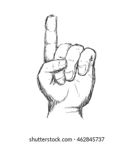 one hand finger gesture palm icon. Isolated and sketch illustration. Vector graphic