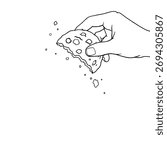 one hand holding half a cut cookie