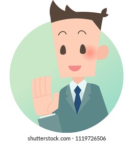 One hand, one office worker