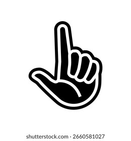 Vector de un icono de glifo de operación de una mano. Signo de operación de una mano. Ilustración de símbolo aislado