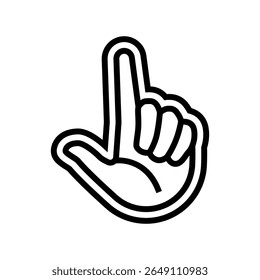one hand operation line icon vector. one hand operation sign. isolated contour symbol black illustration