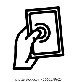 Vector de icono de línea de operación de una mano. Signo de operación de una mano. Ilustración negra de contorno aislado